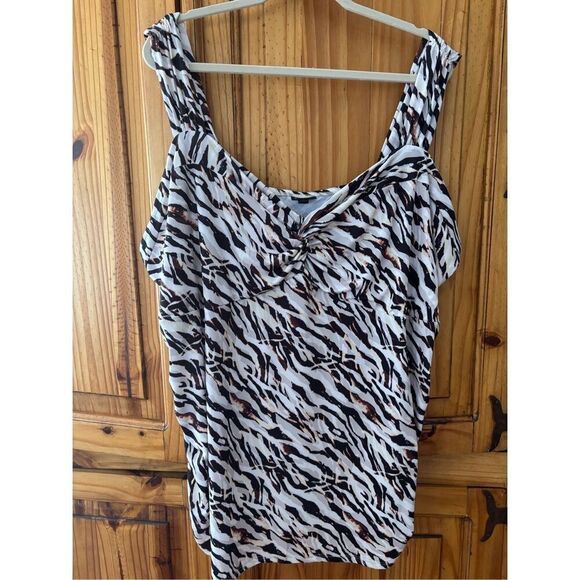 Torrid Zebra Print Tank Top with Side Rusching - Picture 1 of 8